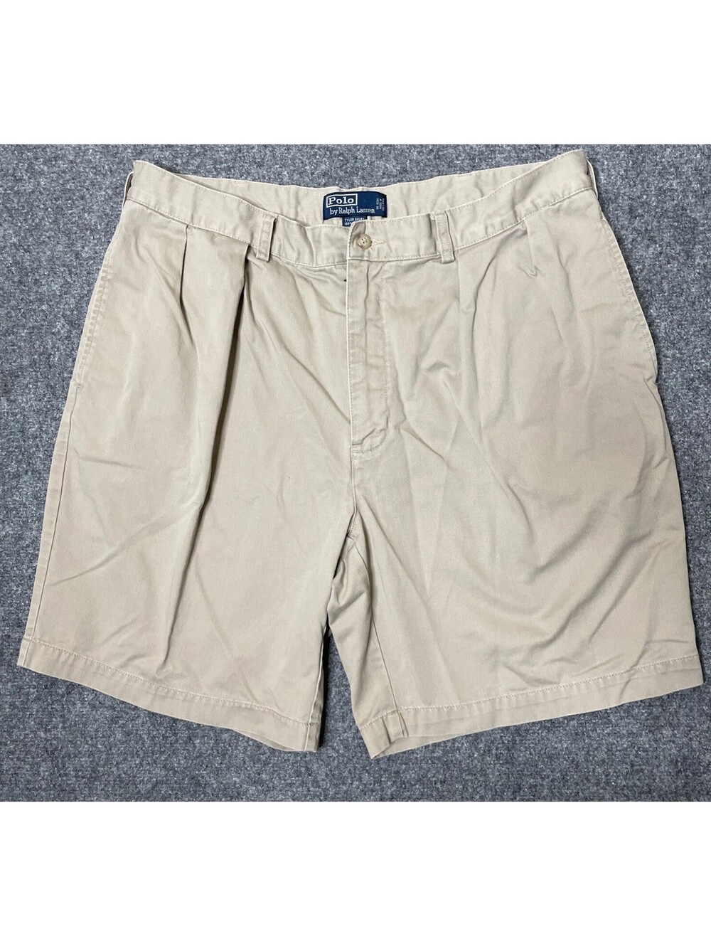 Vintage Polo Ralph Lauren Shorts Mens 38 Tyler Pleated 9" Chino Beige Y2K
